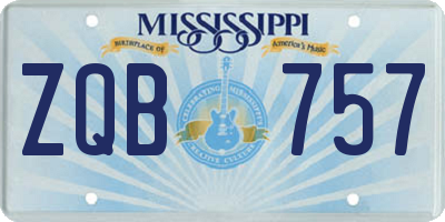 MS license plate ZQB757