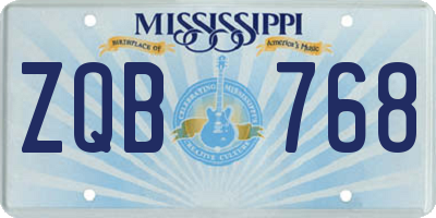 MS license plate ZQB768