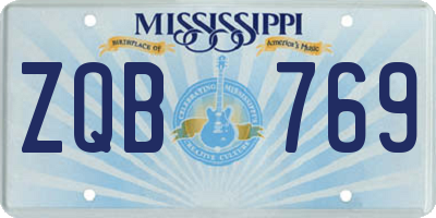 MS license plate ZQB769