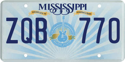 MS license plate ZQB770