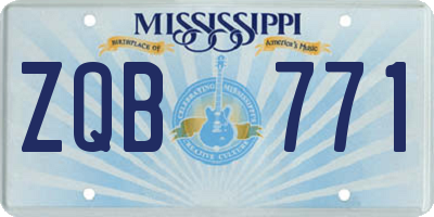 MS license plate ZQB771