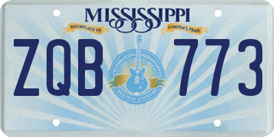 MS license plate ZQB773