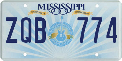 MS license plate ZQB774