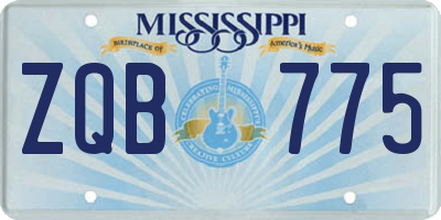 MS license plate ZQB775