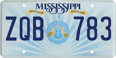 MS license plate ZQB783