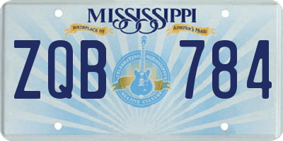 MS license plate ZQB784