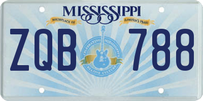 MS license plate ZQB788