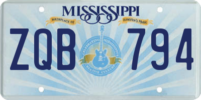 MS license plate ZQB794