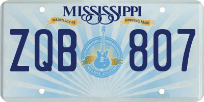 MS license plate ZQB807