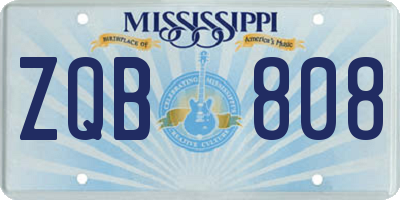 MS license plate ZQB808