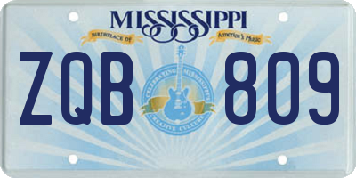 MS license plate ZQB809