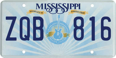 MS license plate ZQB816