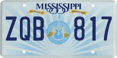 MS license plate ZQB817