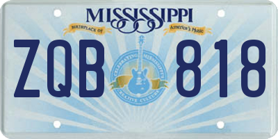 MS license plate ZQB818