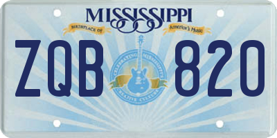 MS license plate ZQB820