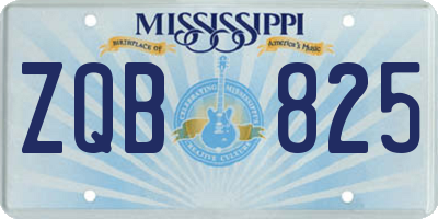 MS license plate ZQB825