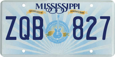 MS license plate ZQB827