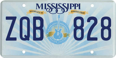 MS license plate ZQB828