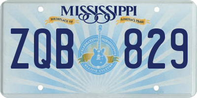 MS license plate ZQB829