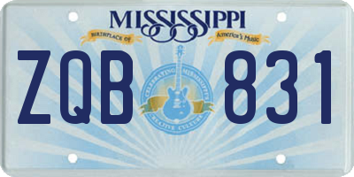 MS license plate ZQB831