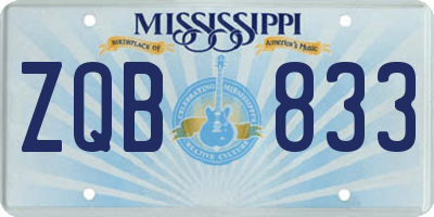 MS license plate ZQB833