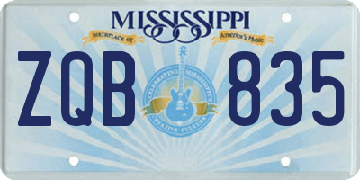 MS license plate ZQB835