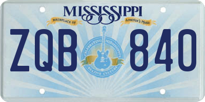MS license plate ZQB840