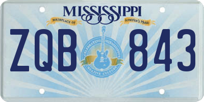 MS license plate ZQB843