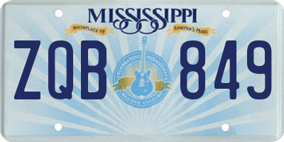 MS license plate ZQB849