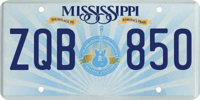 MS license plate ZQB850
