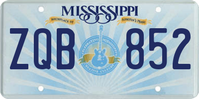 MS license plate ZQB852