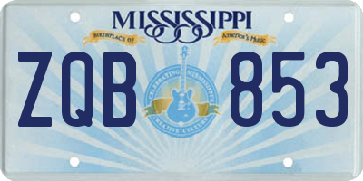 MS license plate ZQB853