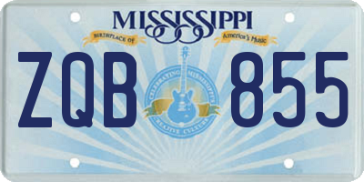 MS license plate ZQB855