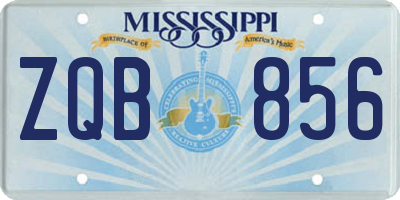 MS license plate ZQB856