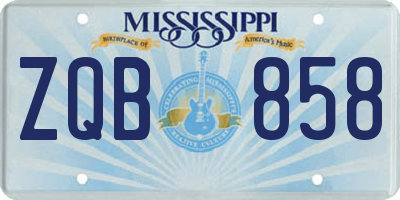 MS license plate ZQB858