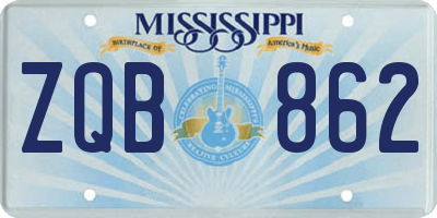 MS license plate ZQB862