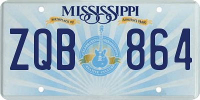 MS license plate ZQB864