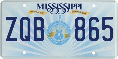 MS license plate ZQB865