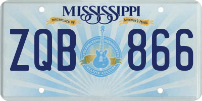 MS license plate ZQB866