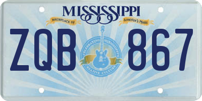 MS license plate ZQB867