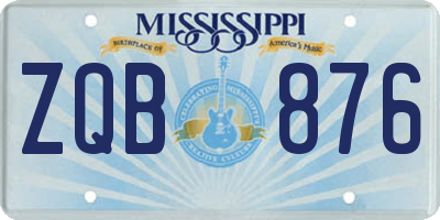 MS license plate ZQB876
