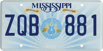 MS license plate ZQB881