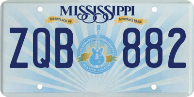 MS license plate ZQB882