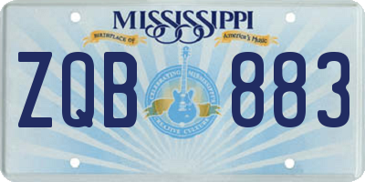 MS license plate ZQB883