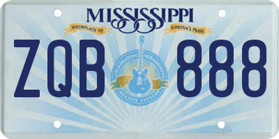 MS license plate ZQB888