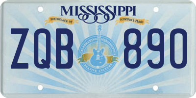 MS license plate ZQB890
