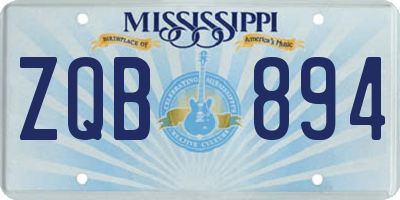 MS license plate ZQB894