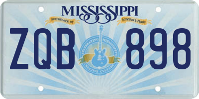 MS license plate ZQB898