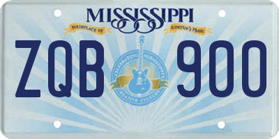 MS license plate ZQB900