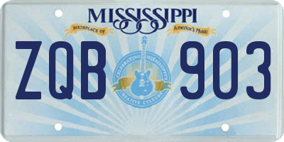 MS license plate ZQB903